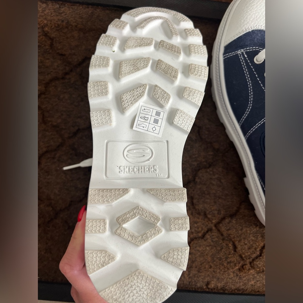 Skechers Roadies- True Roots-  Blue and White Casual Sneakers - Picture 7 of 9